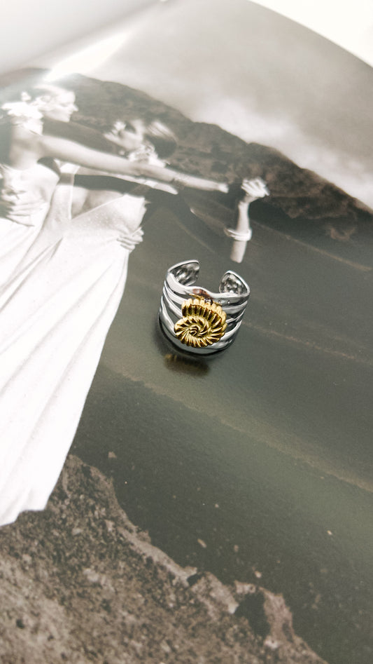 Amalfi Spiral Ring – Mixed Metal
