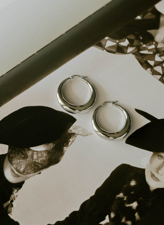 Statement Hoops β 38mm (Silver)