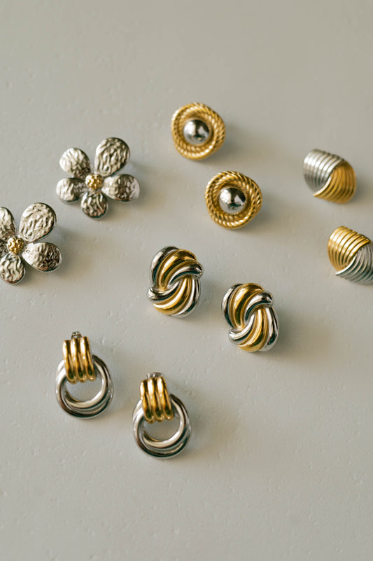 Knot Earrings β Mixed Metal