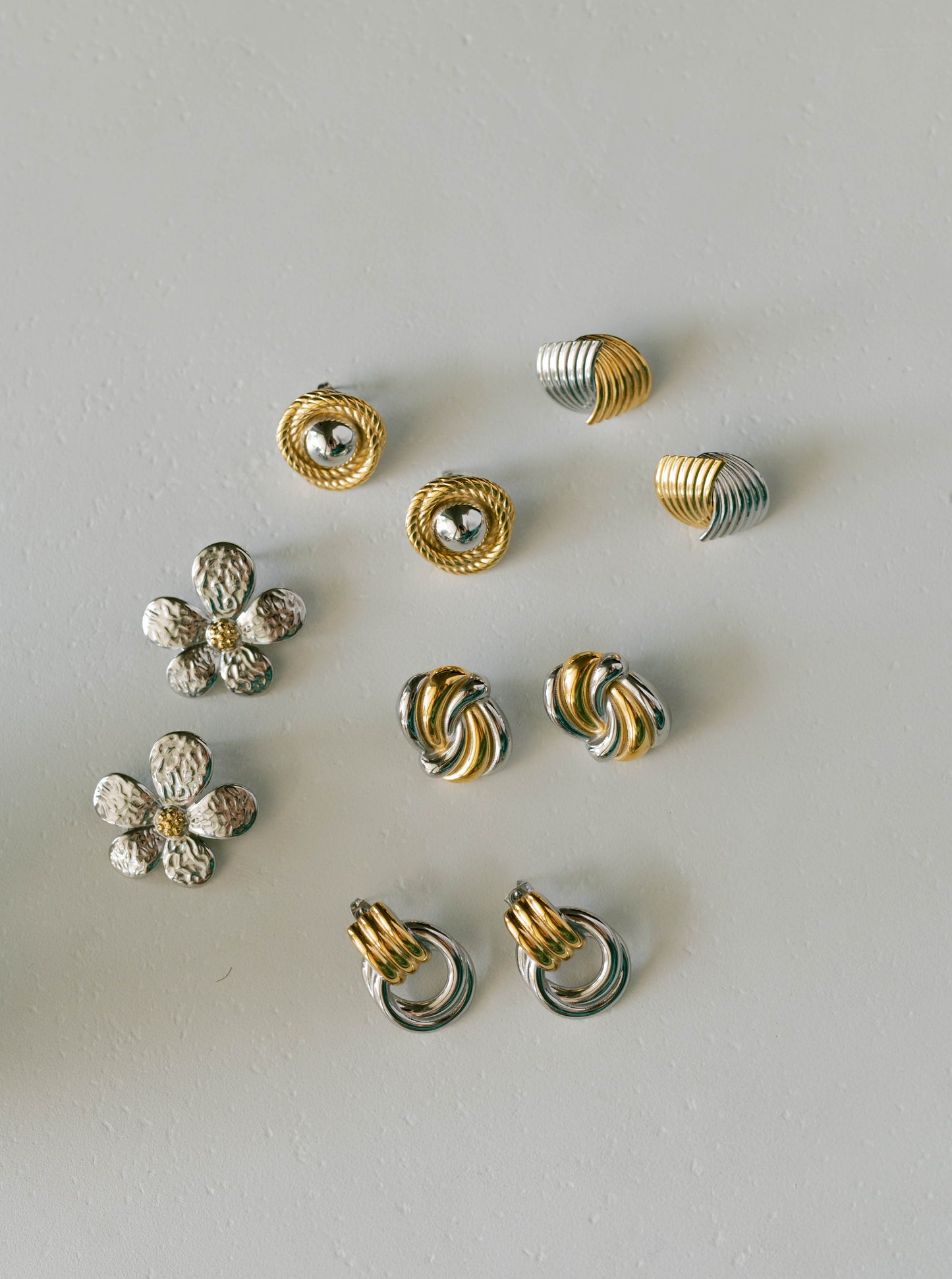 Rope Dome Stud Earrings – Mixed Metal