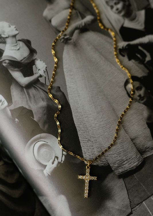 CZ Cross Pendant Necklace