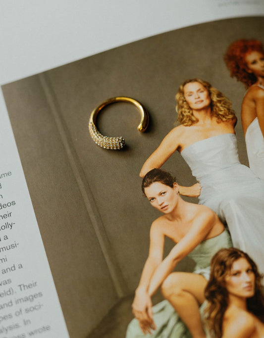 Pavé Open Ring – Gold