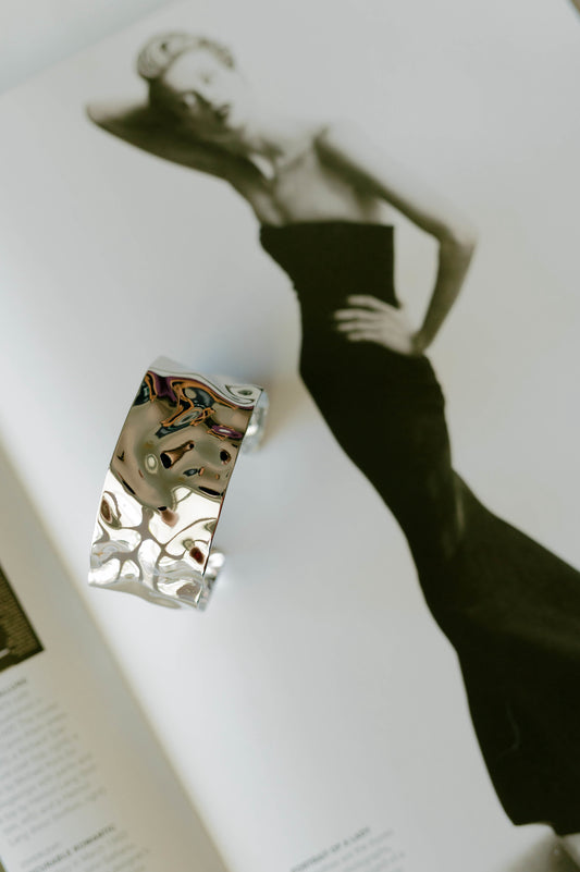Hammered Cuff Bracelet β Silver