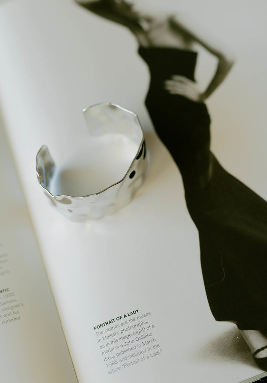Hammered Cuff Bracelet β Silver