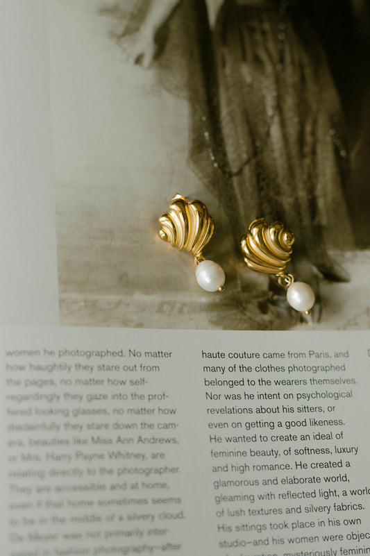 Shell & Pearl Drop Earrings