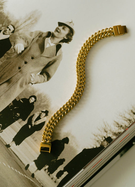Herringbone Link Bracelet β Gold