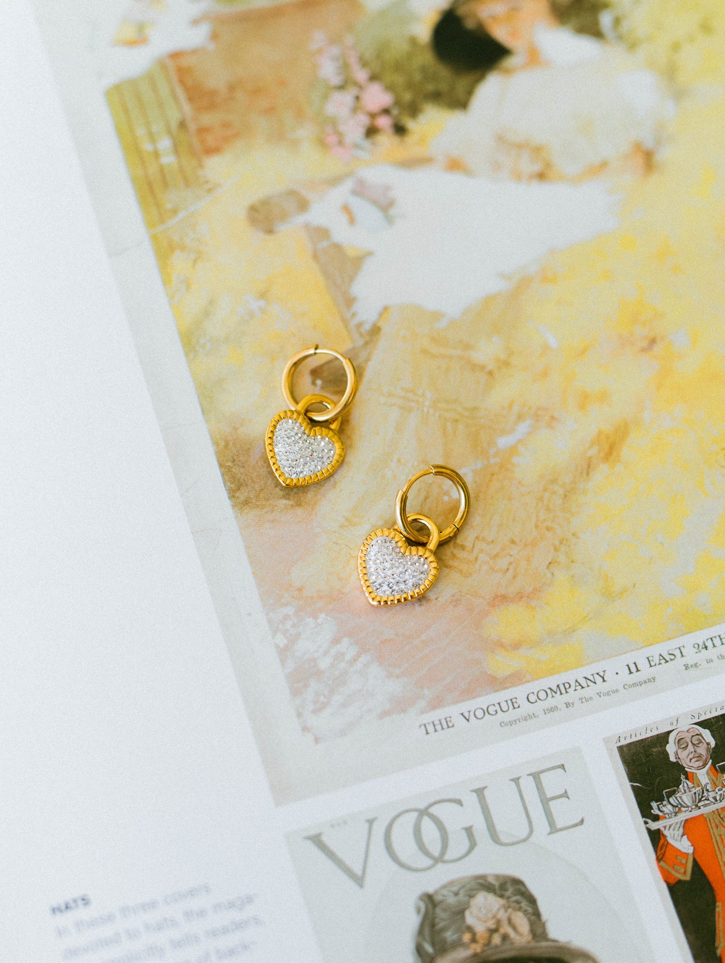 White Heart Huggie Hoop Earrings
