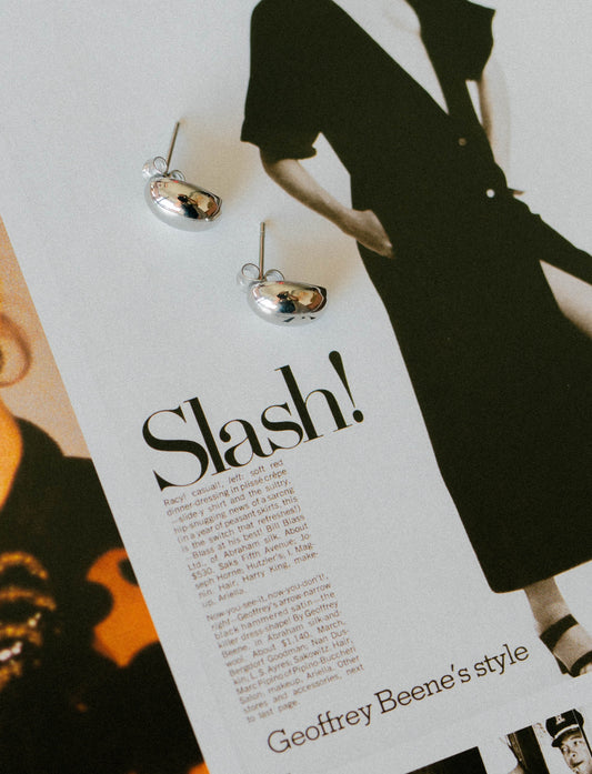 Oval Dome Earrings – Silver