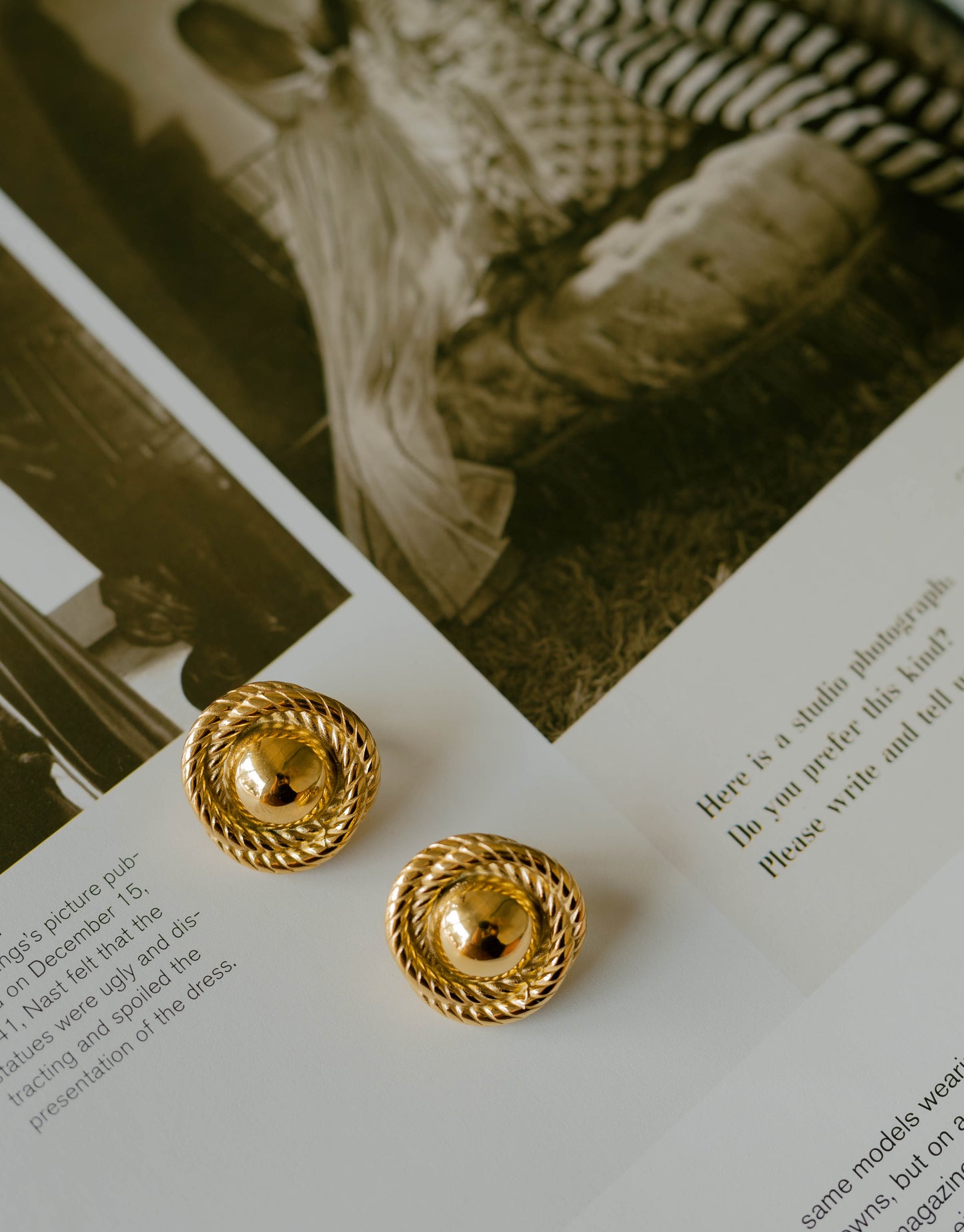 Button Earrings | 18K PVD Gold Plated