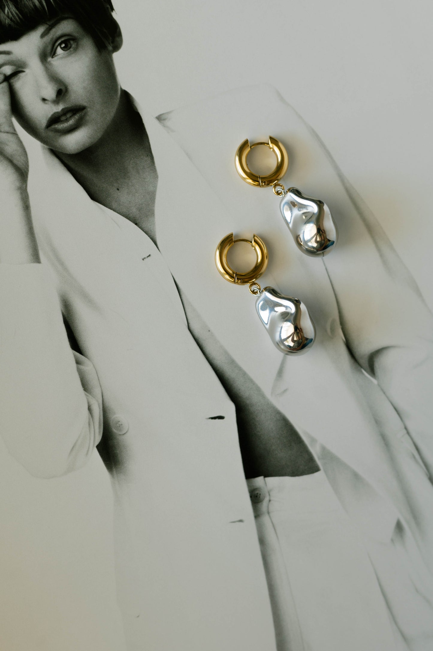 Molten Drop Earrings – Mixed Metal