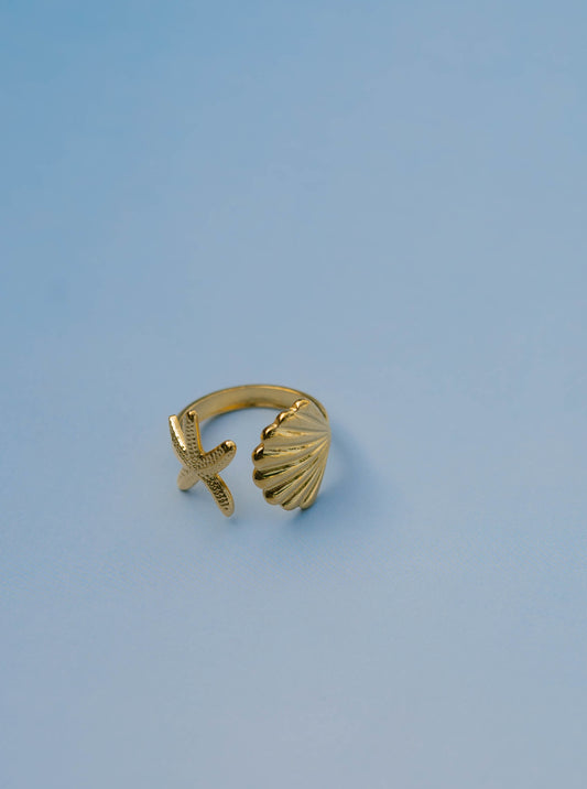 Seashell & Starfish Ring