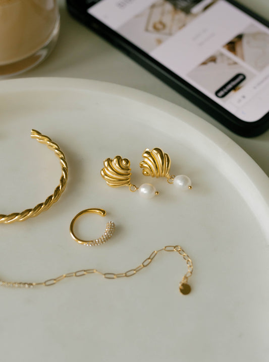 Shell & Pearl Drop Earrings