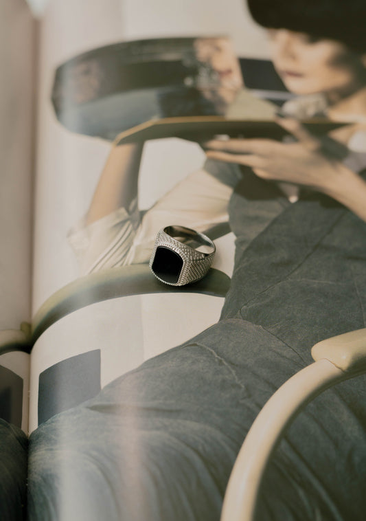 Square Stone Signet Ring – Silver