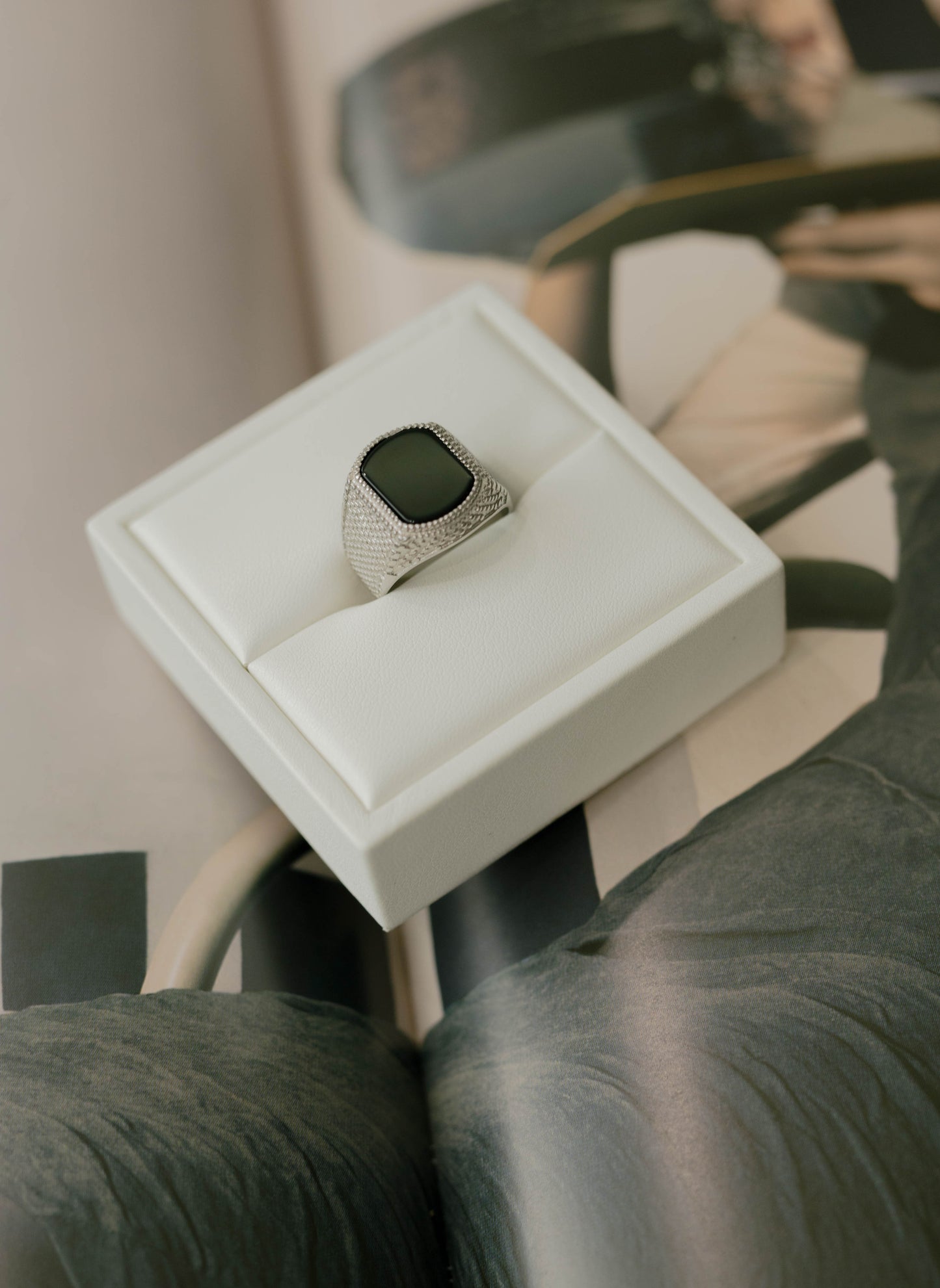 Square Stone Signet Ring – Silver