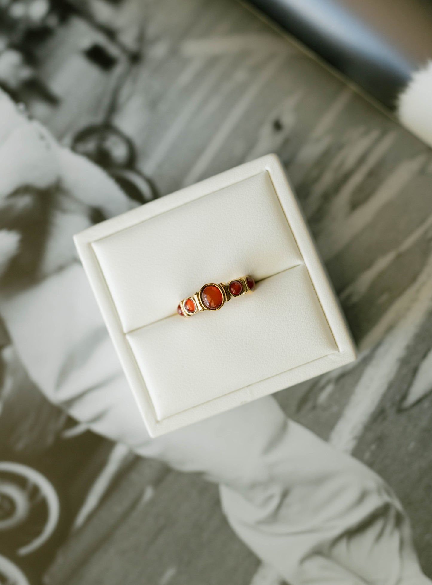 Gemstone Band Ring – Red Agate