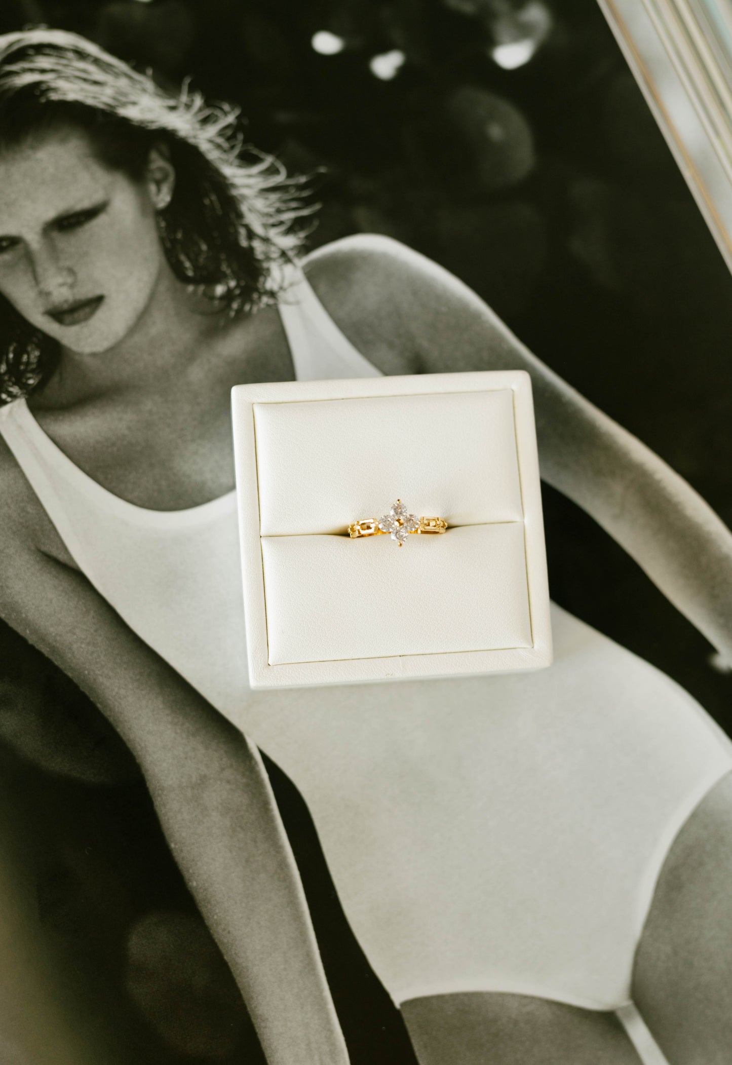 Luxe Clover Crystal Ring