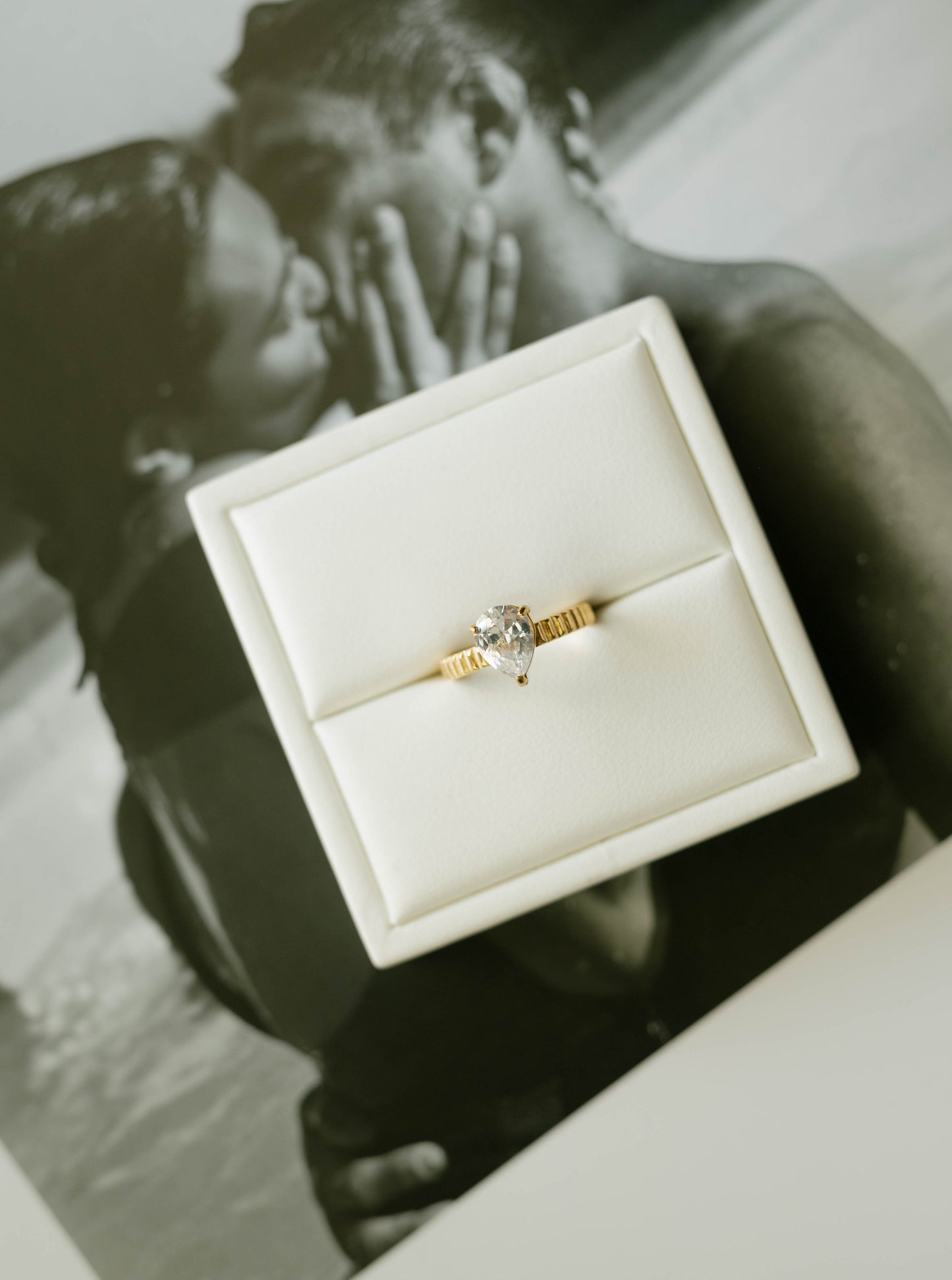 Teardrop Solitaire Ring