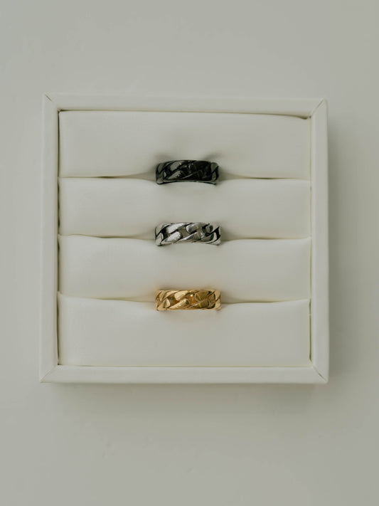 Cuban Link Ring – Black