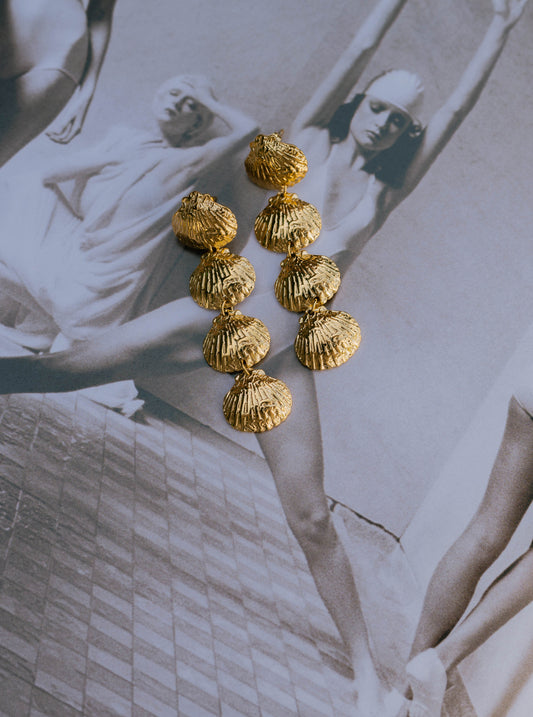 Cascading Shell Drop Earrings