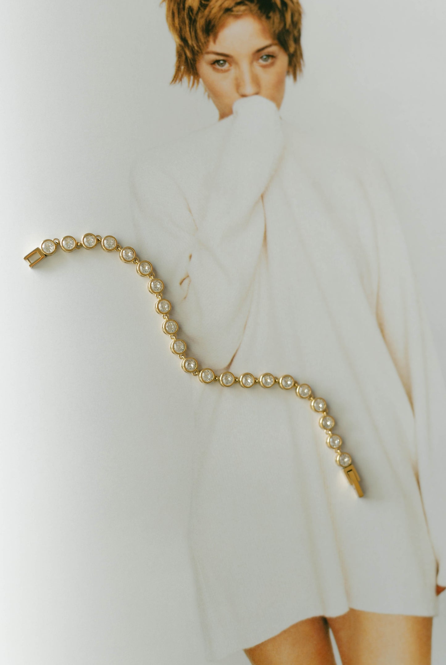 Bezel Tennis Bracelet – White CZ