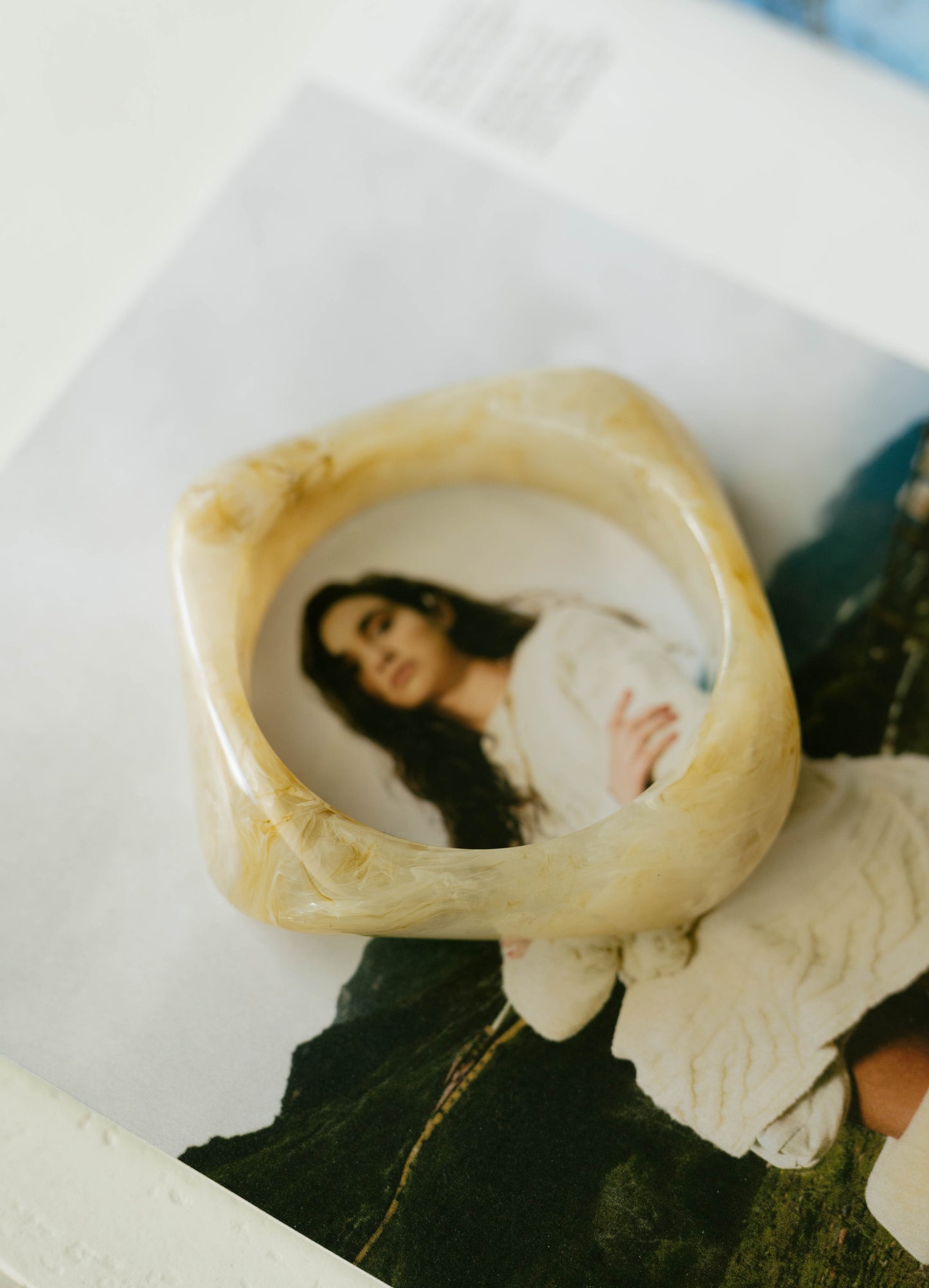 Sculpted Resin Bangle – Honey Swirl