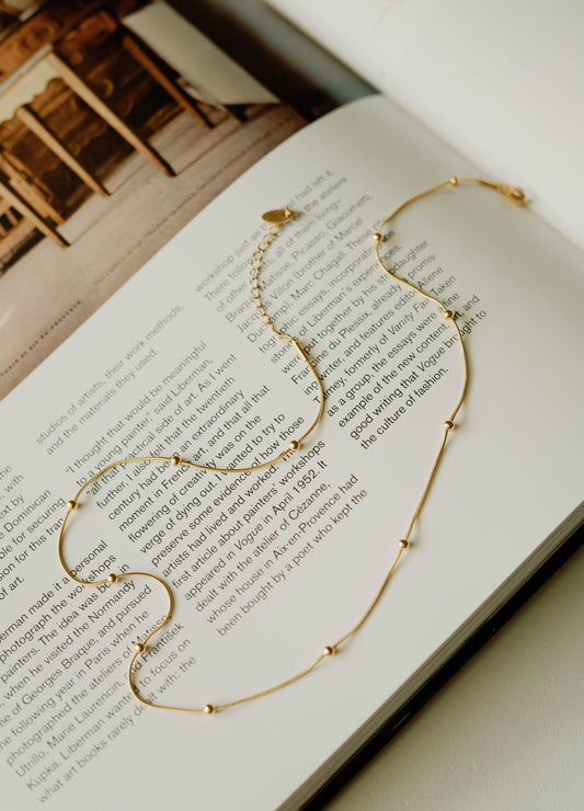 Beaded Snake Chain Necklace β Gold