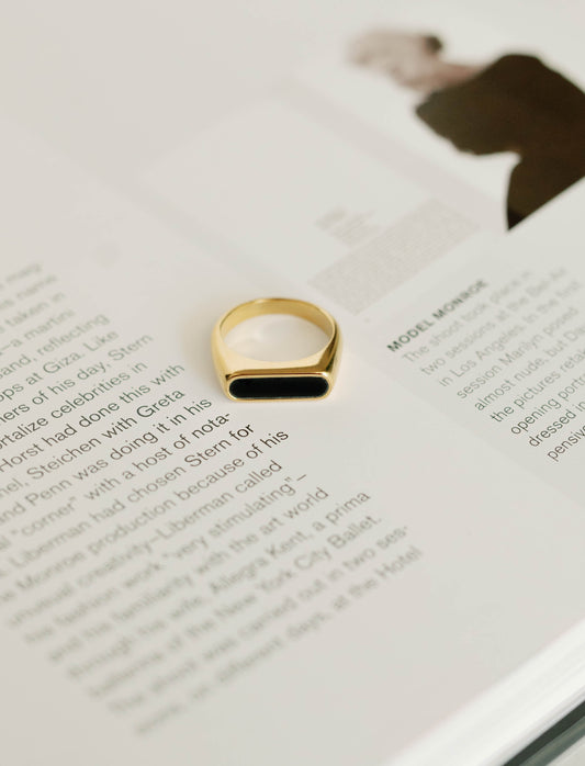 Bar Ring β Black Enamel