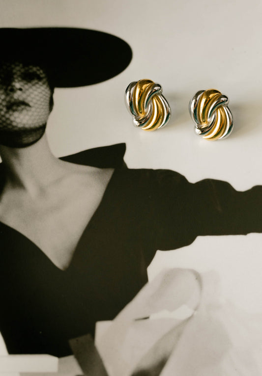 Knot Earrings β Mixed Metal