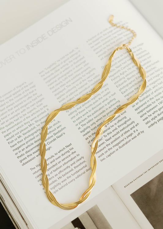 Twisted Double Snake Chain Necklace