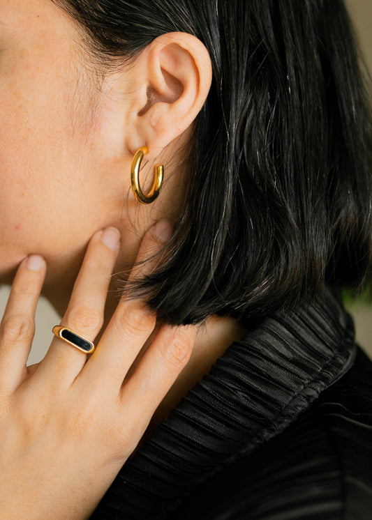 Bar Ring β Black Enamel