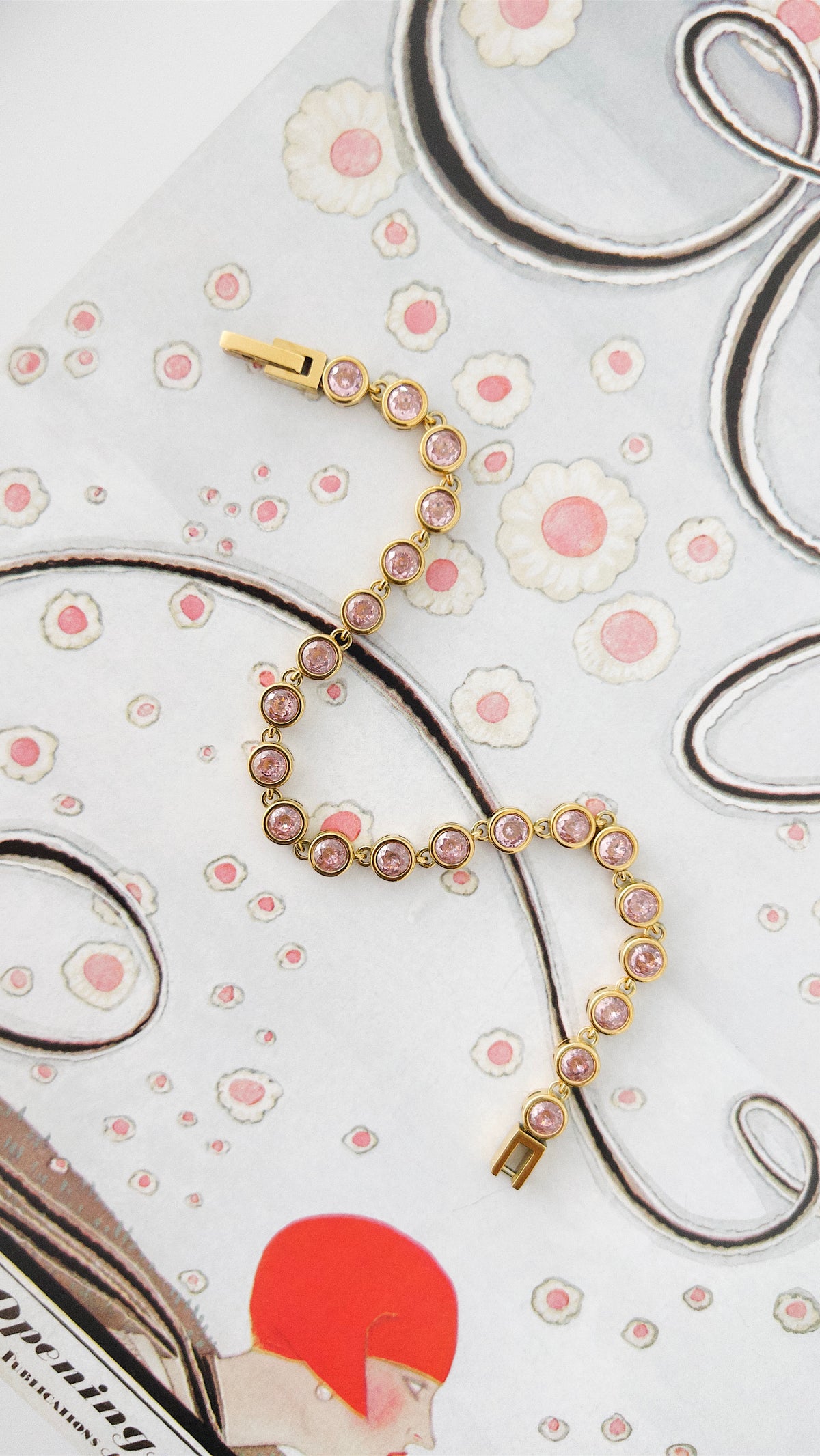 BEZEL TENNIS BRACELET – PINK CZ