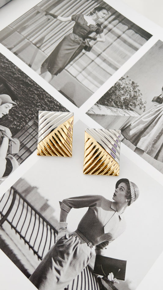 MIXED METAL RIDGED STATEMENT STUDS