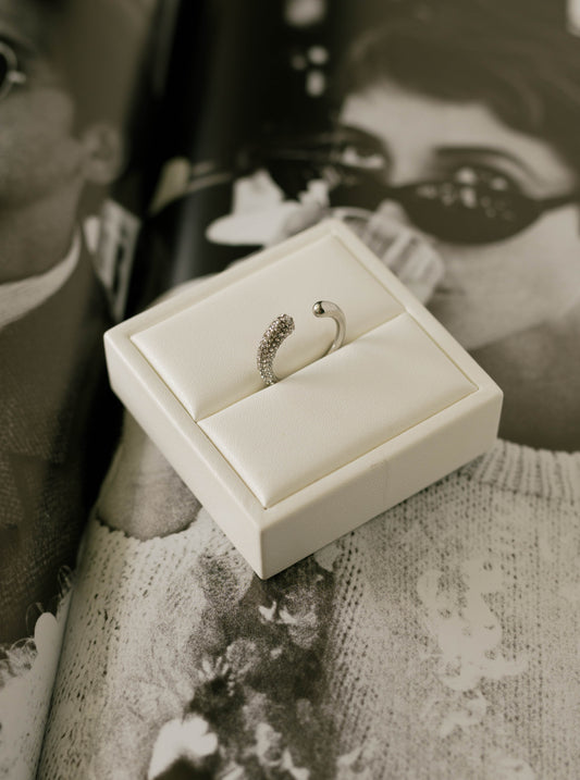 Pavé Open Ring – Silver