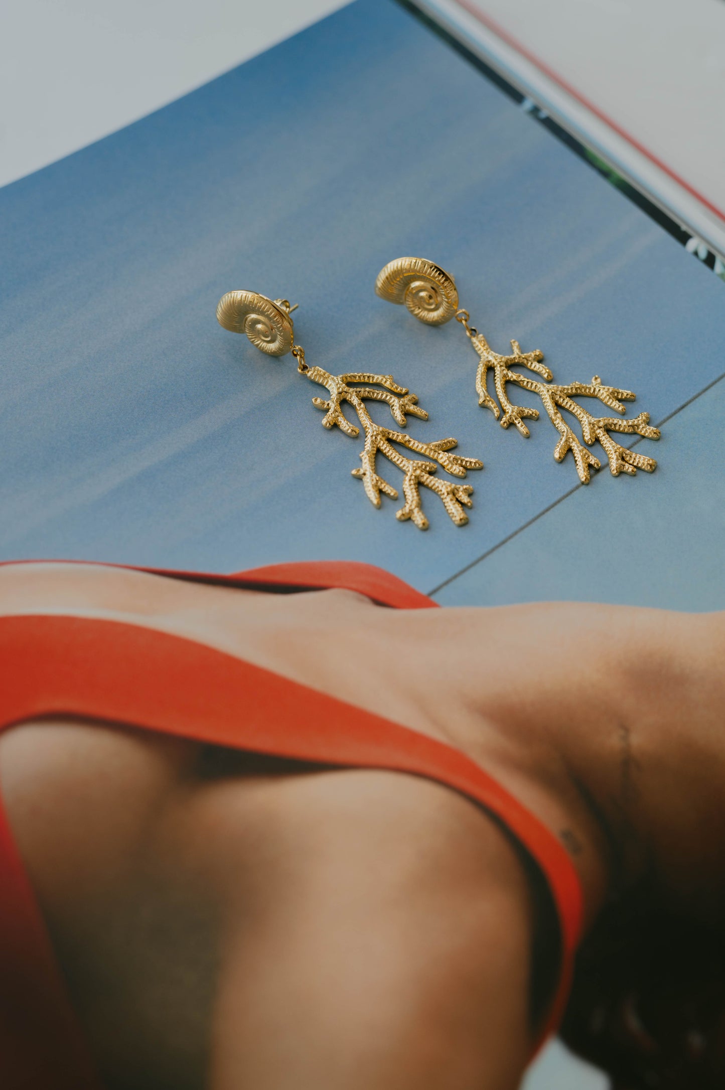 Capri Coral Earrings