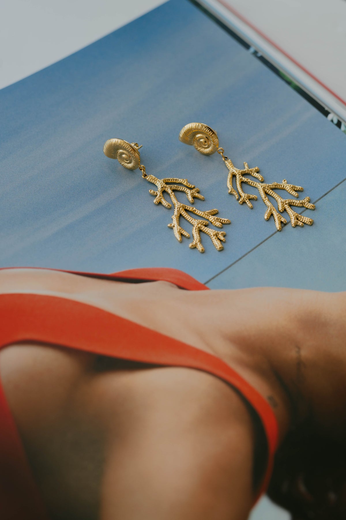 Capri Coral Earrings