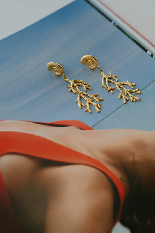 Capri Coral Earrings