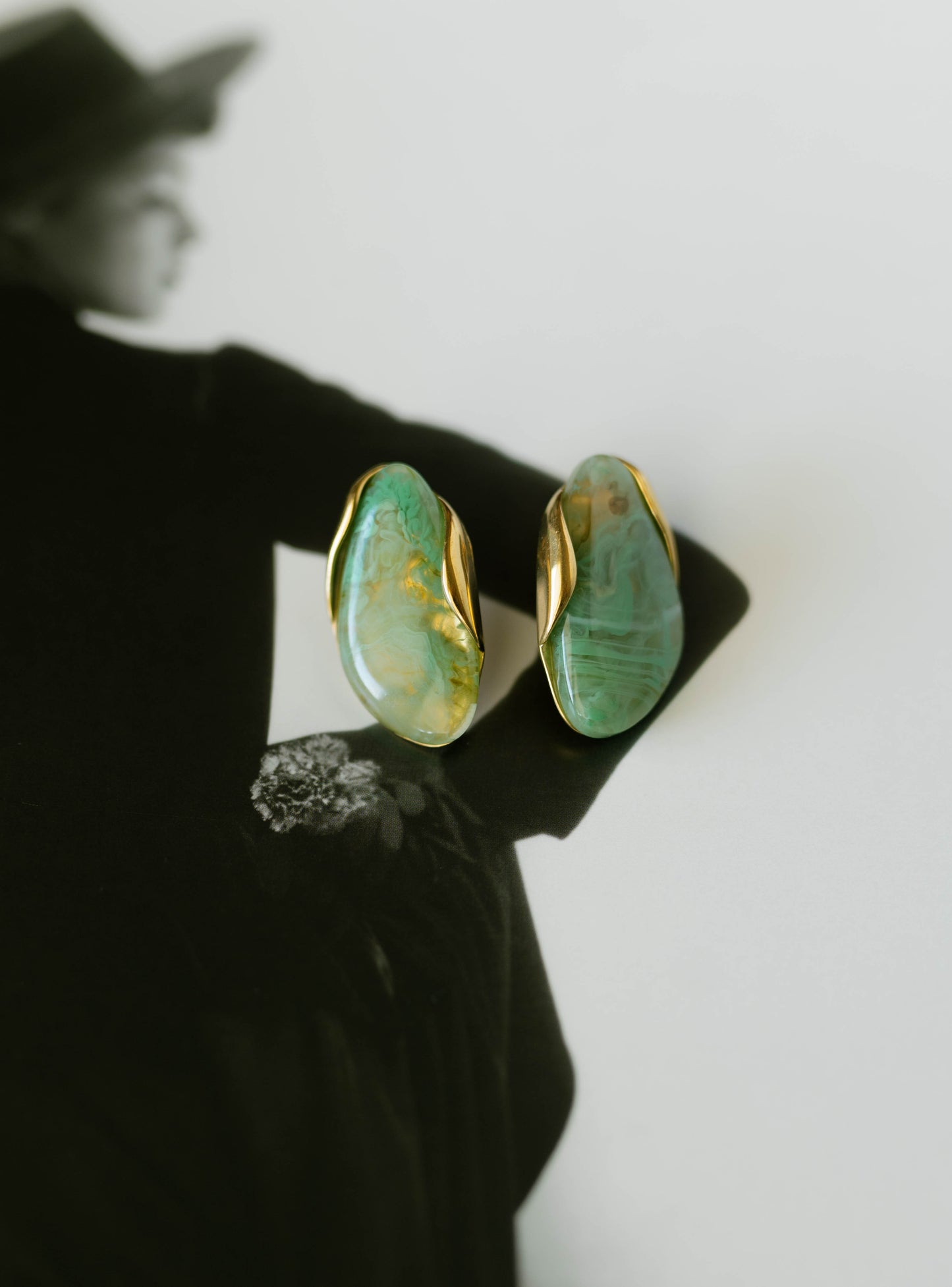 Marbled Stone Earrings – Green