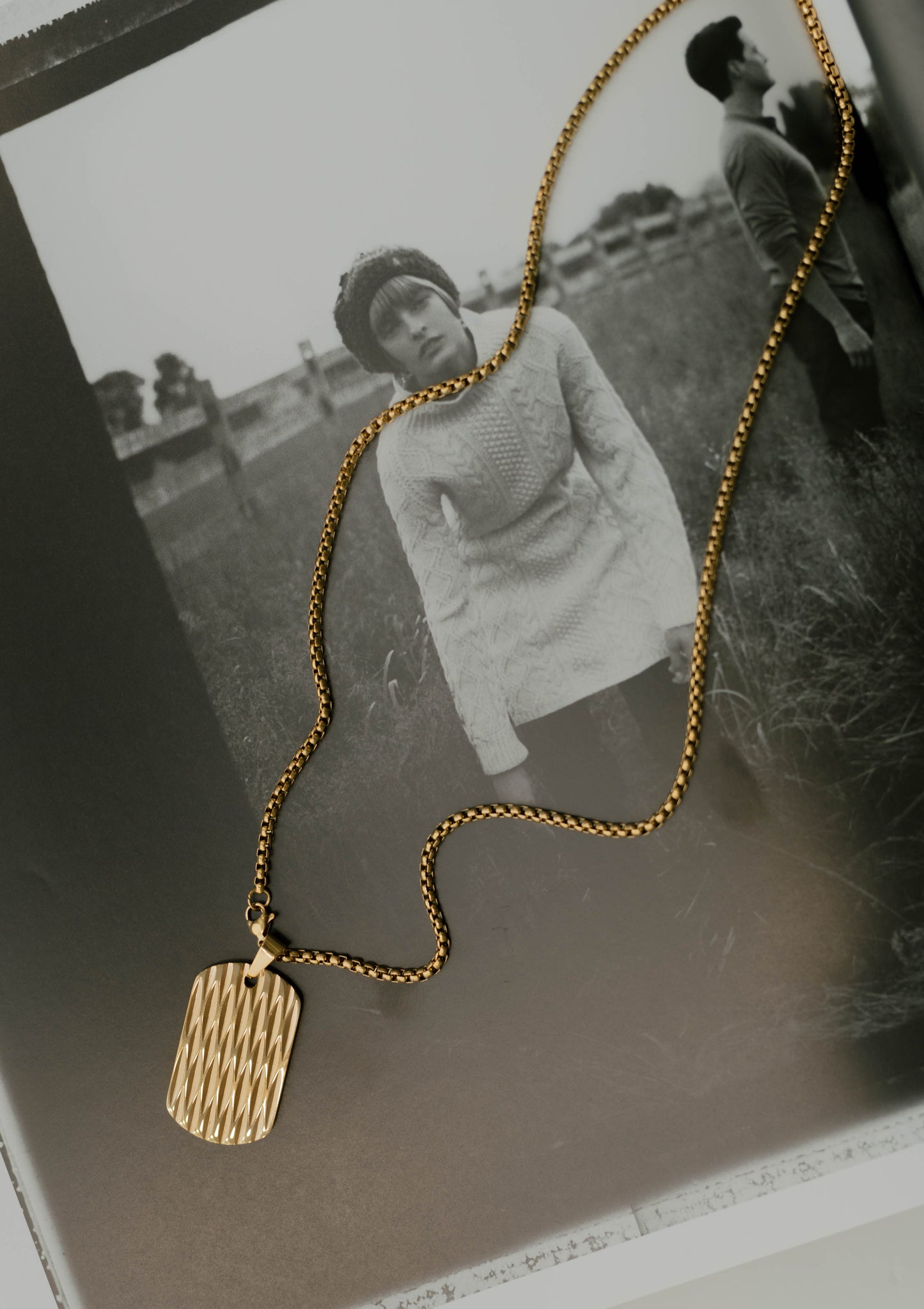 Dog Tag Necklace – Gold