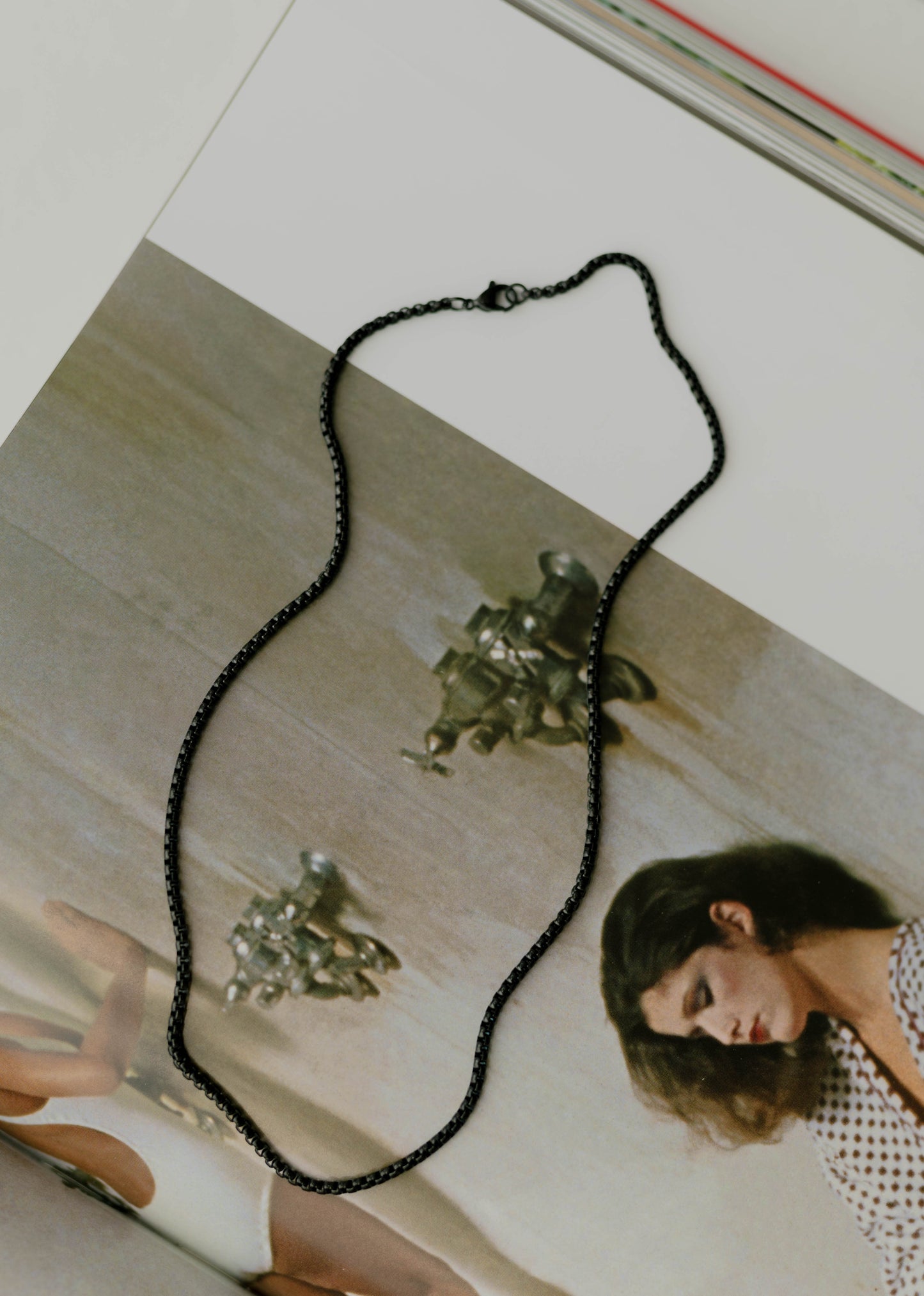Box Chain Necklace – Black