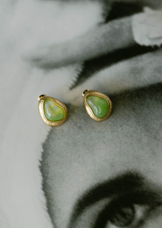 Molten Resin Earrings – Verde Gold