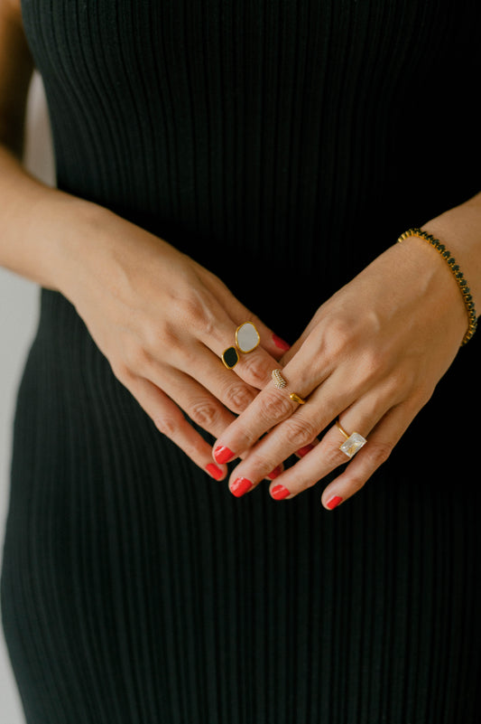 Black & White Adjustable Ring