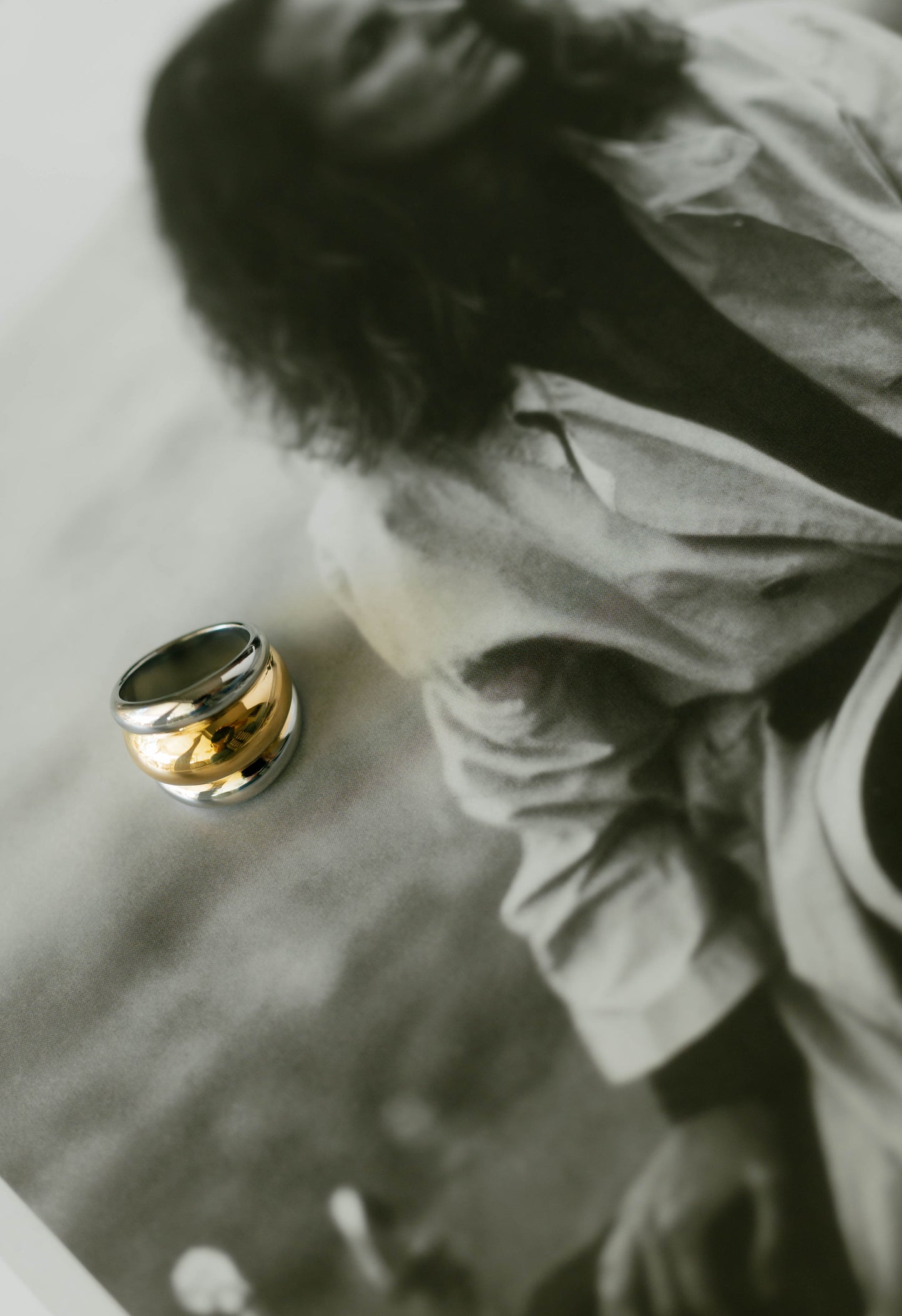 Sculpted Dome Ring – Mixed Metal