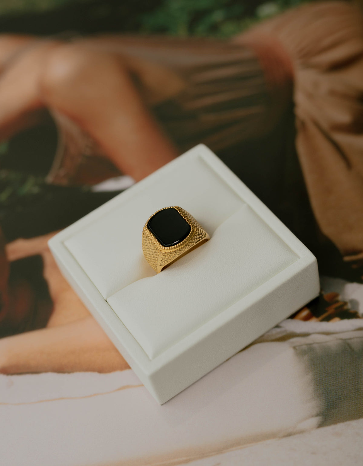 Square Stone Signet Ring