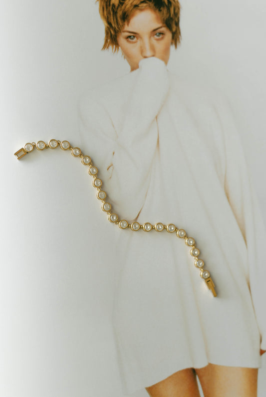 Bezel Tennis Bracelet – White CZ