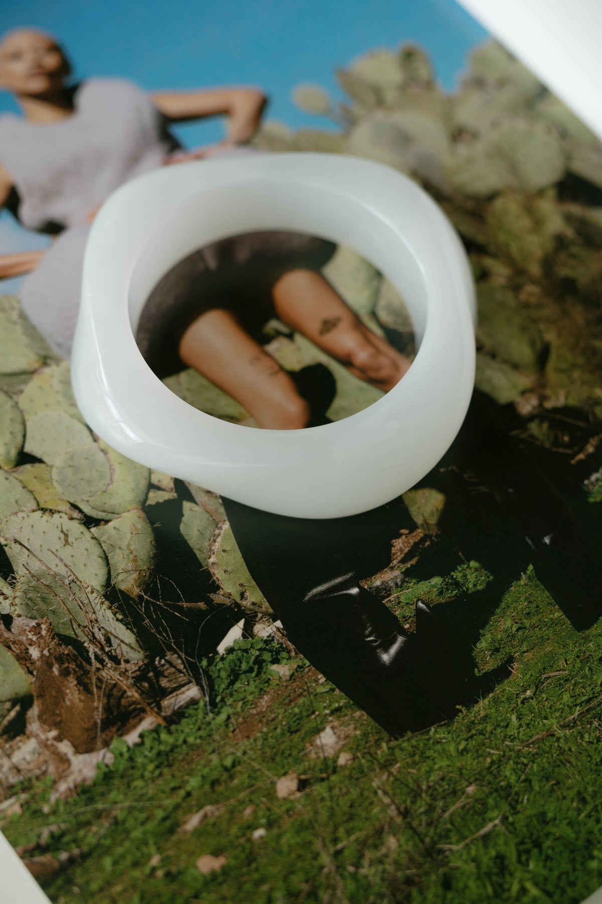 Sculpted Resin Bangle – Frost Clear