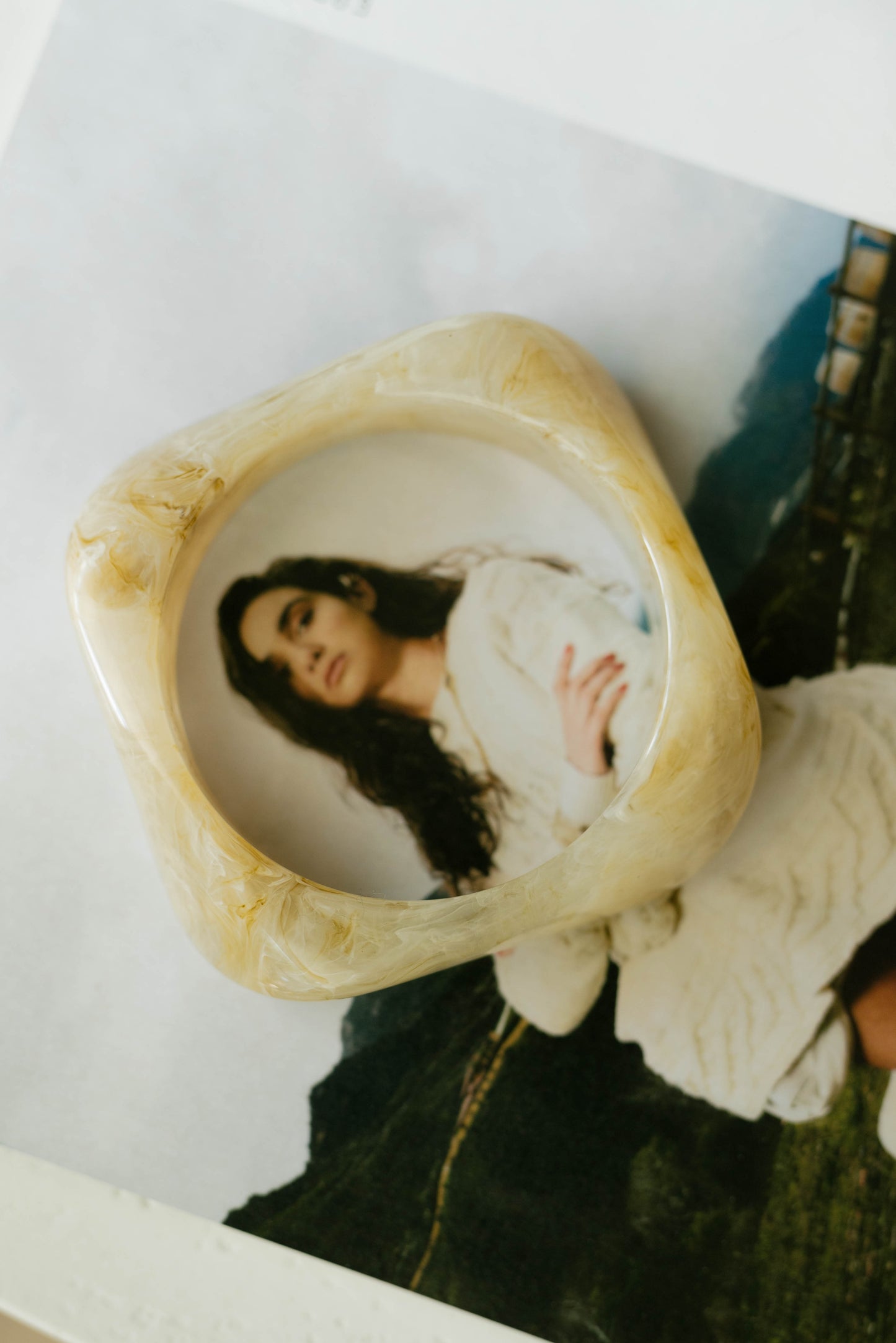 Sculpted Resin Bangle – Honey Swirl