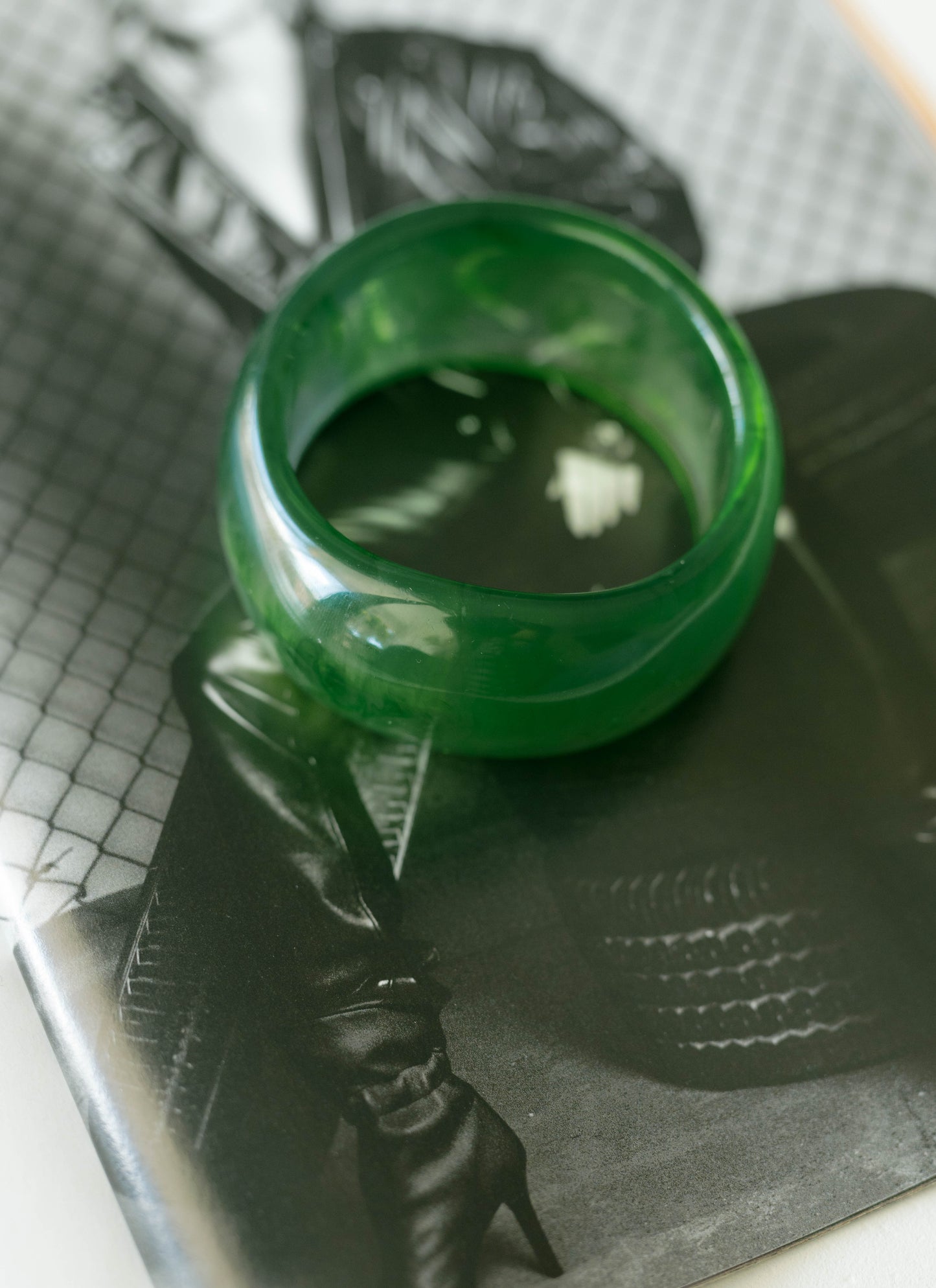 Sculpted Resin Bangle – Forest Veil