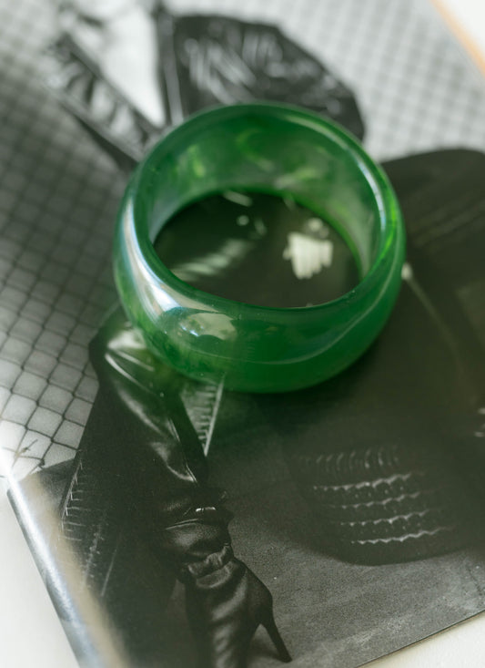 Sculpted Resin Bangle – Forest Veil