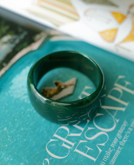 Sculpted Resin Bangle – Forest Jade