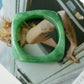Sculpted Resin Bangle – Jade Green